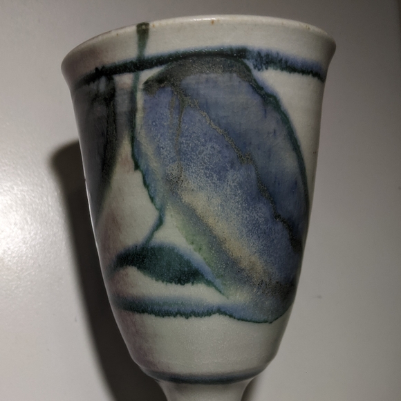 ROBIN HOPPER POTTERY GOBLET WINE GLASS CHOSIN POTTERY CANADA MADE - Picture 9 of 16